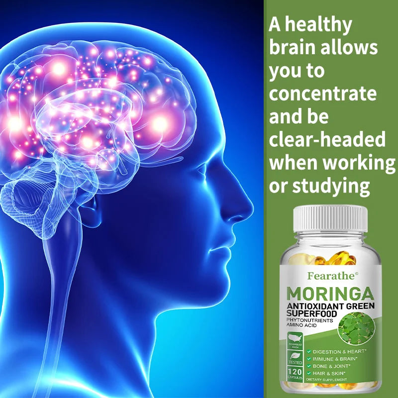 Organic Moringa Capsules – Antioxidant Superfood Supplement Herbal Supplement Qst