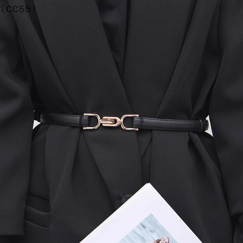 Women's PU Leather Corset Belt – Metal Buckle Waist Strap Women's Fashion Belt Qst