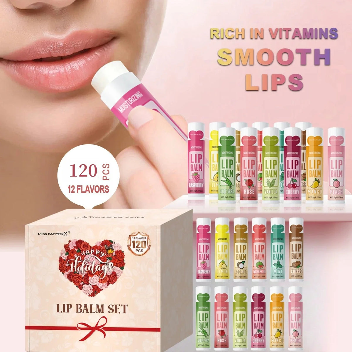 Holiday Luxury Lipstick Gift Box Set – Moisturizing & Shiny Lipstick Gift Set Qme