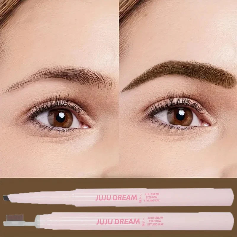 Double Head Eyebrow Wax Brush – Waterproof Long-Lasting Cream Eyebrow Wax Brush Qme