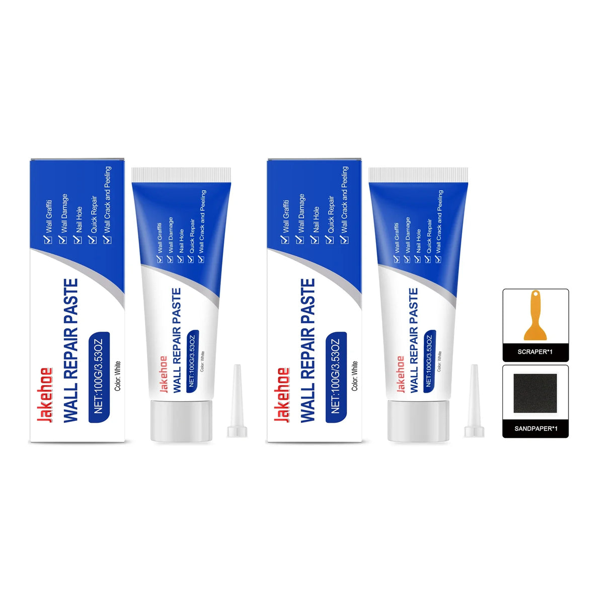 Wall Repair Paste – Fill Nail Holes, Cracks & Damage Wall Repair Paste Qme 2pcs Boxed