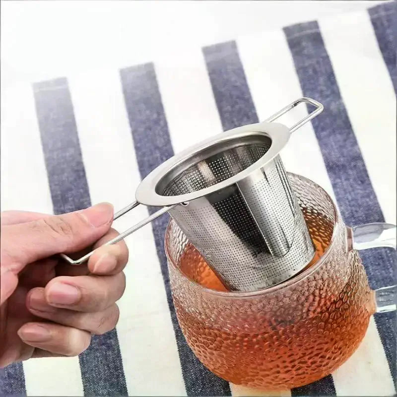 Stainless Steel Mesh Tea Infuser with Lid – Reusable Loose Leaf Tea Infuser Qme