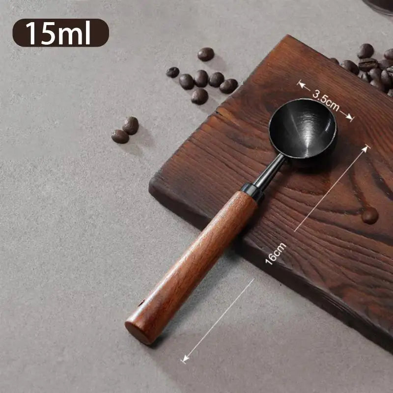 Walnut Wood & Stainless Steel Coffee Scoop Tablespoon Coffee Measuring Scoop Qme A7