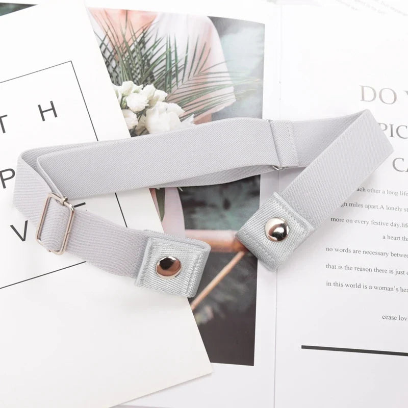 Women's Elastic Buckle-Free Canvas Waist Belt | 29 Colors Elastic Waist Belt Qme BEE-23 length 60-100cm China Mainland