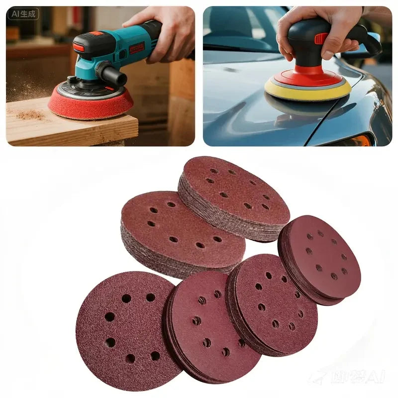 50-Pack 5 Inch 8-Hole Sanding Discs – Aluminium Oxide Hook & Loop Sanding Discs Qme