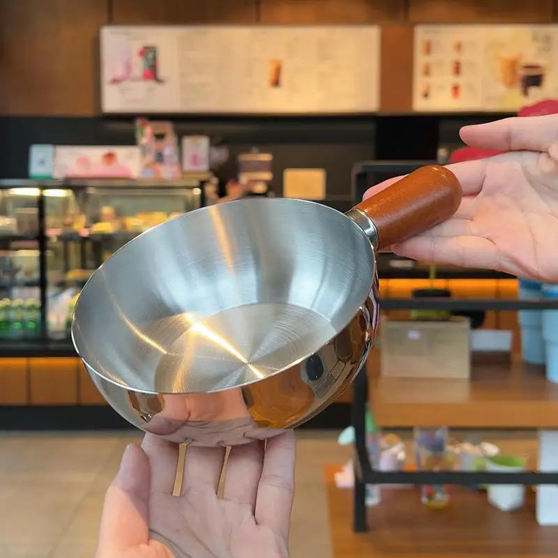 Stainless Steel Bowl with Walnut Wood Handle | Single Serve Serving Bowl Qme