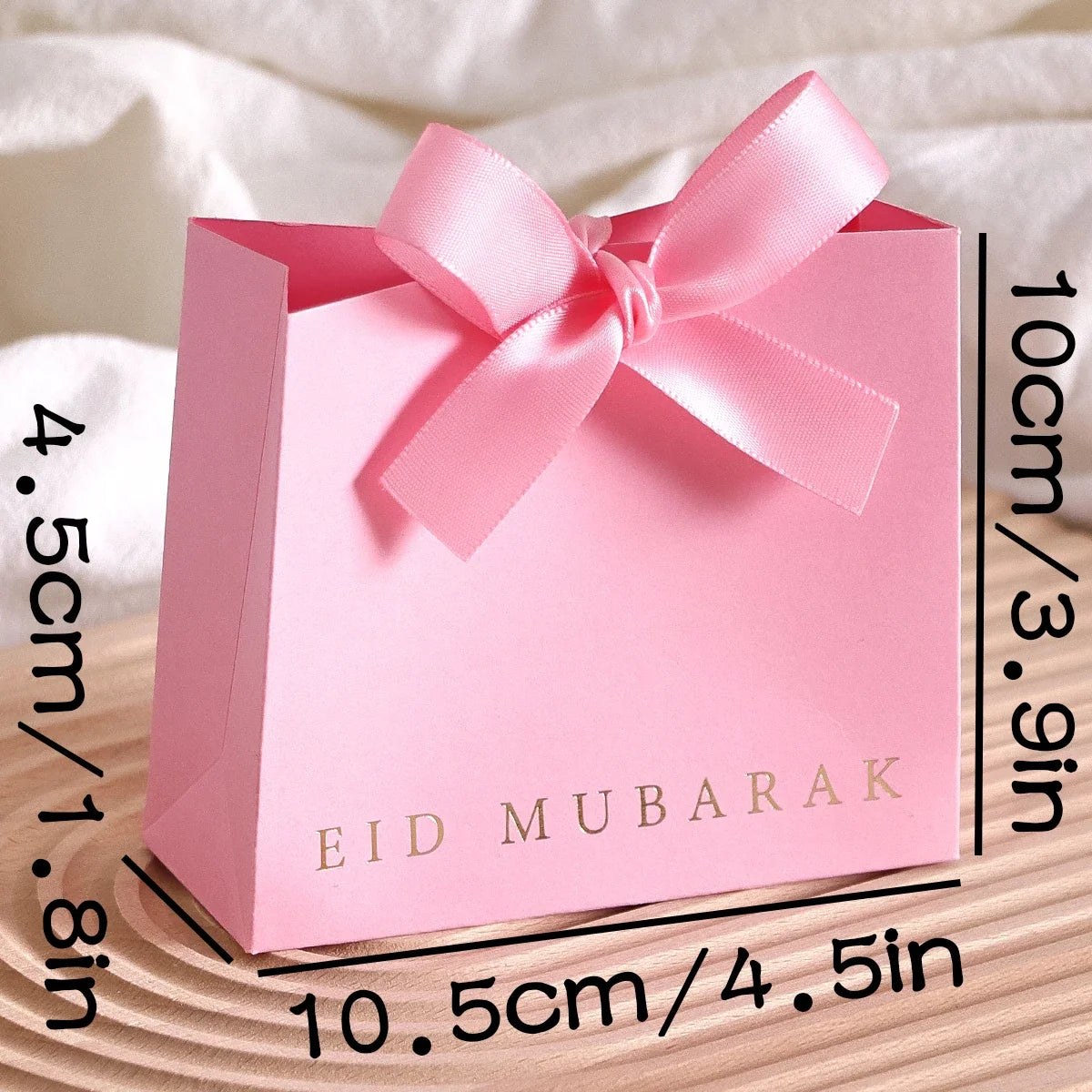 Eid Mubarak Laminated Mini Gift Boxes | Black White Pink Set of 10 Festive Gift Boxes Qme