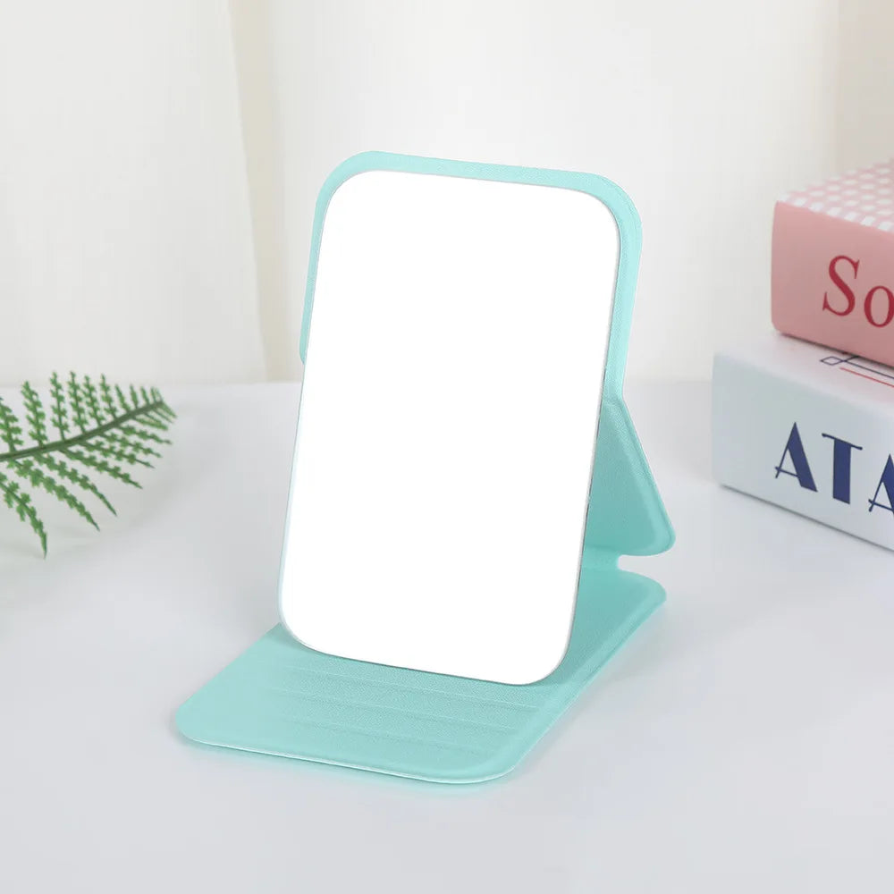 Women's Mini Folding Makeup Mirror – Portable Cosmetic Mirror Portable Makeup Mirror Qme Green