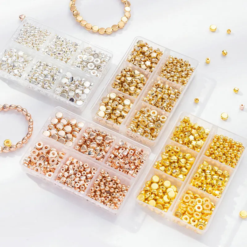 CCB Spacer Beads Set – 6 Styles Assorted Gold Jewelry Making Jewelry Making Beads Qme