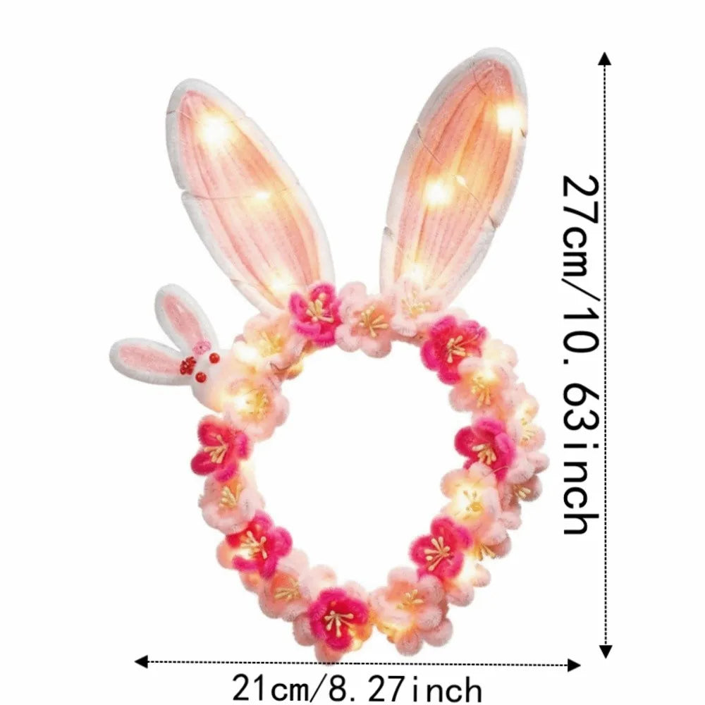 Handmade Glowing Bunny Headband – Twisted Rabbit Hair Hoop Novelty Hair Headband Qme