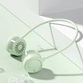 Portable Bladeless Neck Fan – USB Rechargeable & Foldable Neck Fan Qme light green USB Type-C