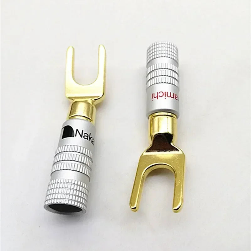 Gold Plated Fine Copper Speaker Cable Banana Plug Connector Speaker Cable Connector Qme