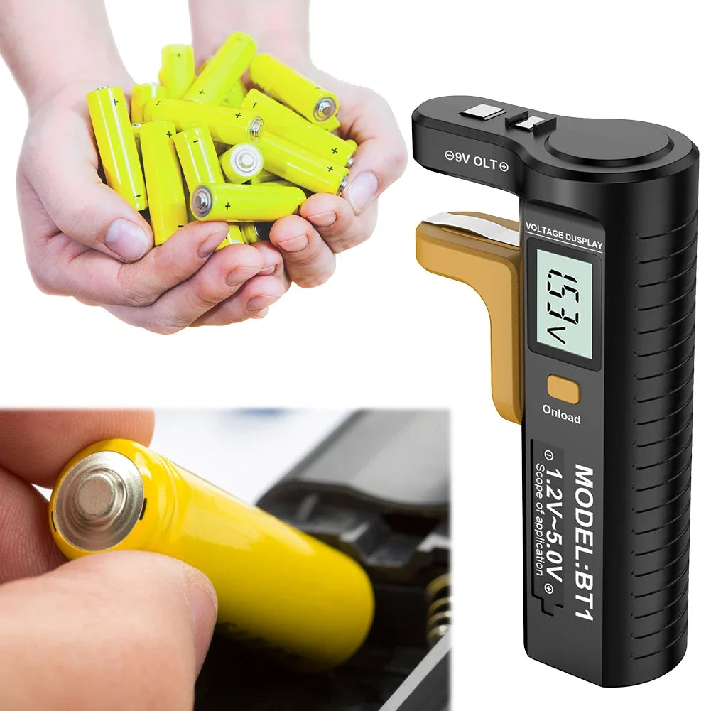 Digital Battery Tester – Volt & Capacity Checker AA AAA Button Cell Battery Tester Qme