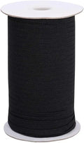 160 Yards Black Flat Elastic Band – Heavy Stretch Knit 3mm Knit Elastic Band Qme Black