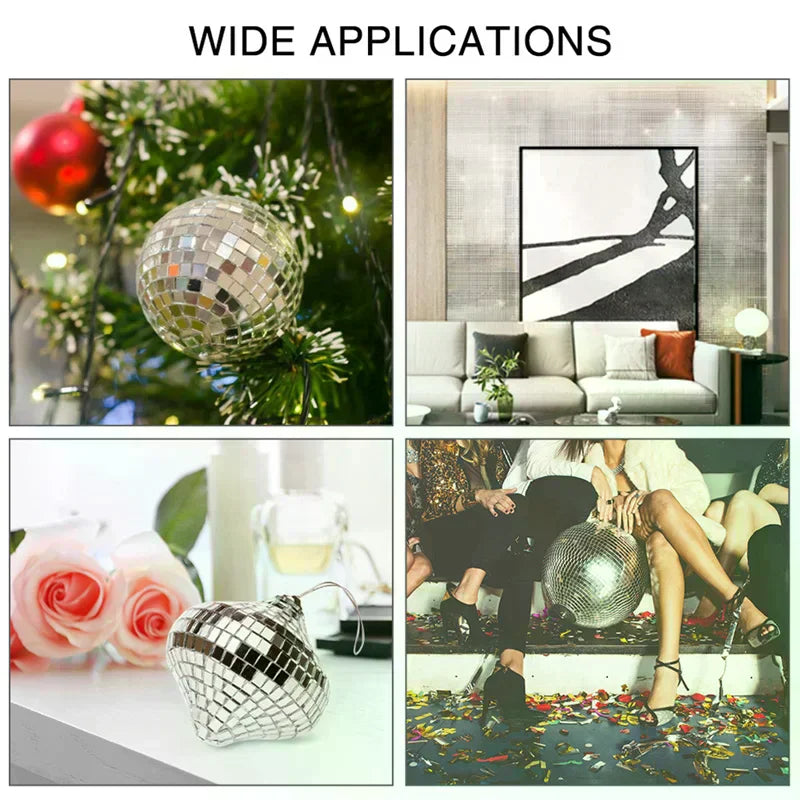 Disco Ball Glass Mirror Wall Stickers – DIY Self-Adhesive Decor Mirror Wall Stickers Qme