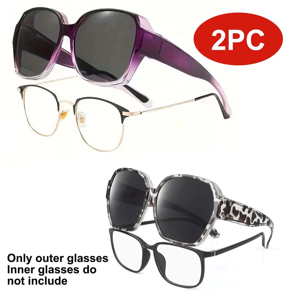 VOPHA Fit Over Sunglasses Polarized UV400 Square Unisex Polarized Sunglasses Qst 2PC