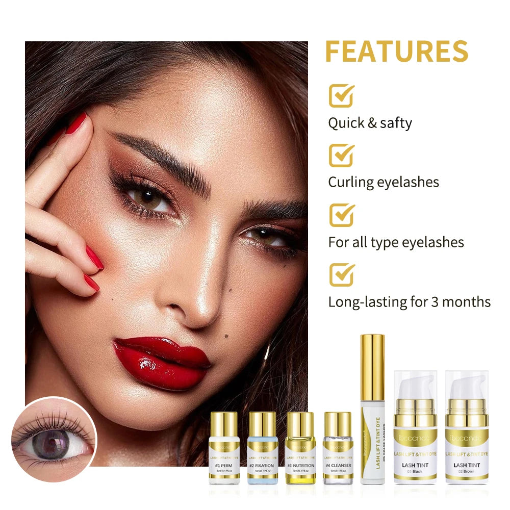 Eyelash Perm & Dye Kit – Semi-Permanent Cold Curl for Women Eyelash Perm Kit Qst