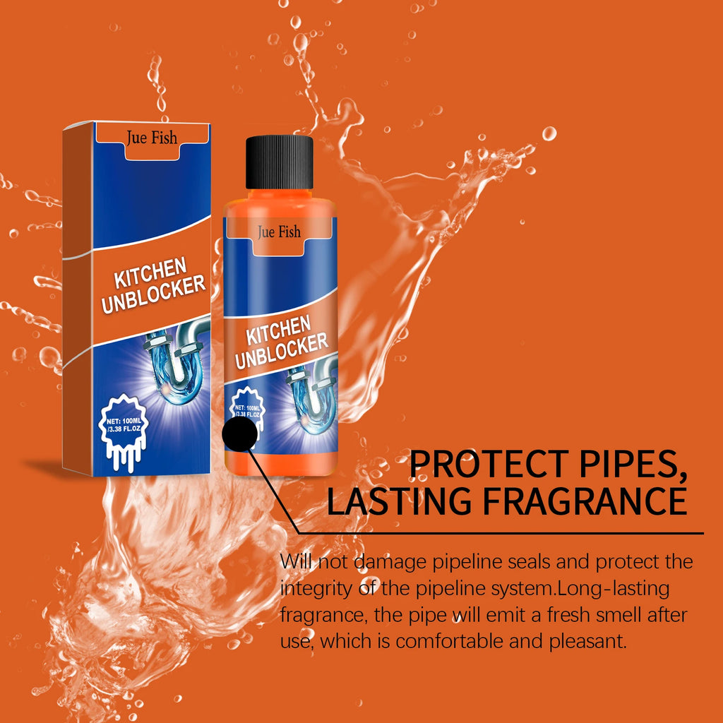100ml Pipe Drain Unblocker – Fast Clog & Odor Remover Liquid Drain Unblocker Qst