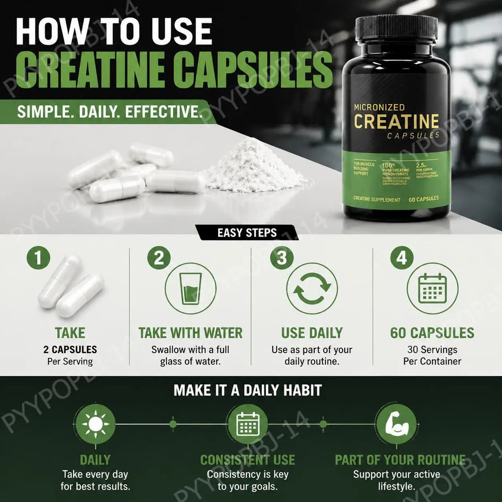 Micronized Creatine Monohydrate Capsules – 60 Caps | Googeer Creatine Supplement Qst