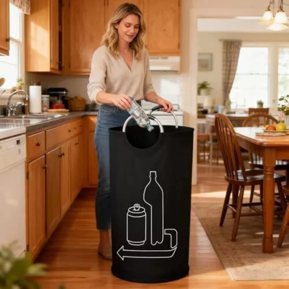 Large 90L Bottle Recycling Bag – Oxford Cloth & Aluminum Handle Recycling Storage Bag Qme