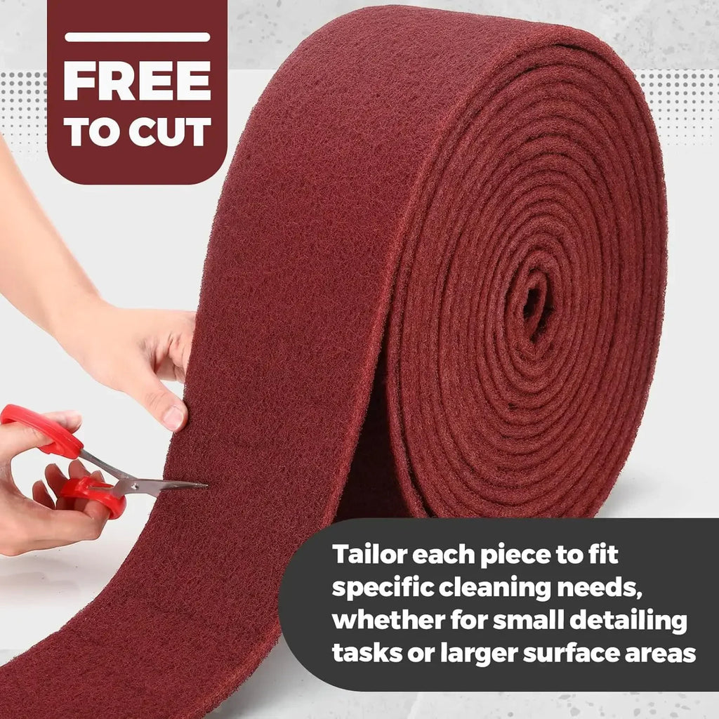 Chestnut Red Scouring Pad Roll 28 Ft – Surface Prep & Paint Abrasive Scouring Pad Roll Qme