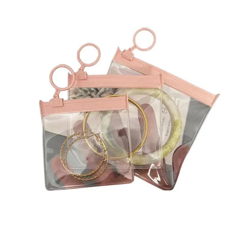 Pink EVA Zipper Jewelry Pouches | Clear Storage Bags 10 Pcs Jewelry Storage Pouches Qme