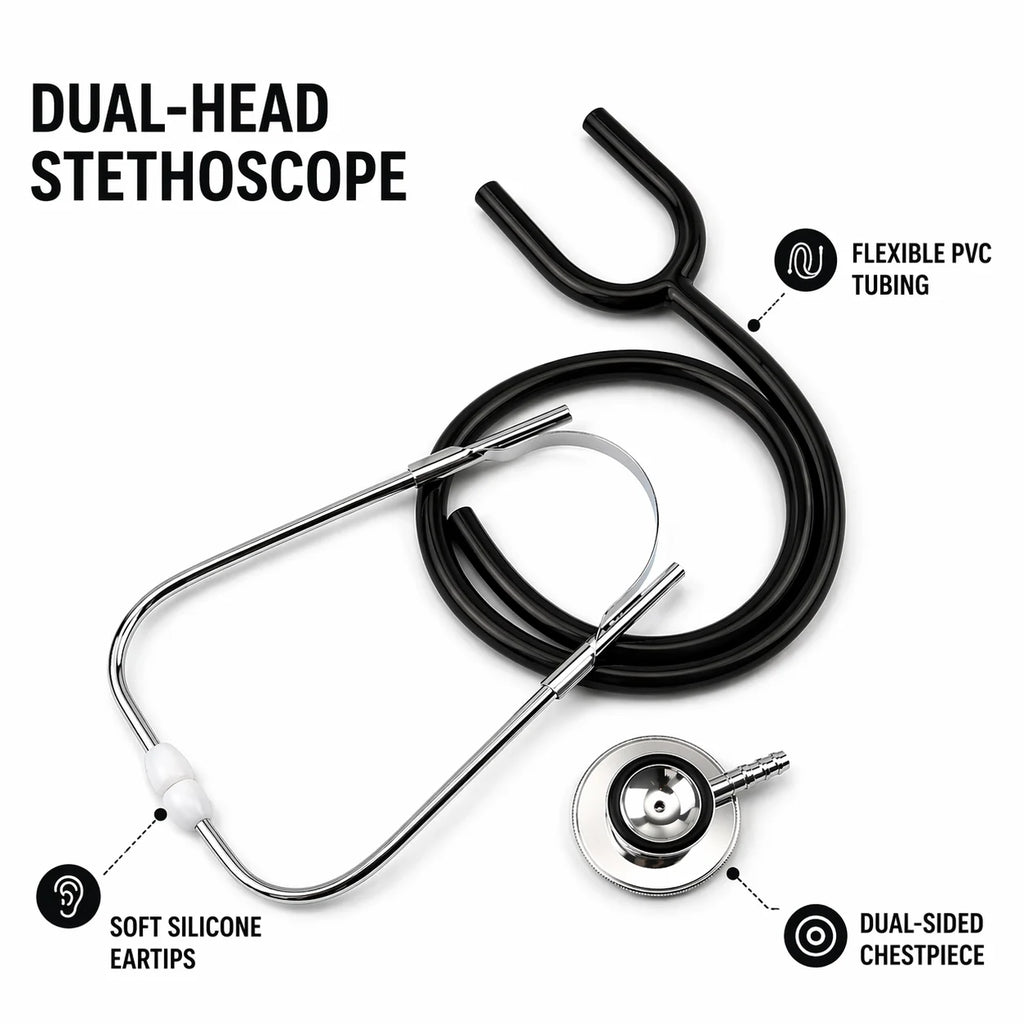 Dual Head Stethoscope – Aluminum, Students & Home Use Dual Head Stethoscope Qst