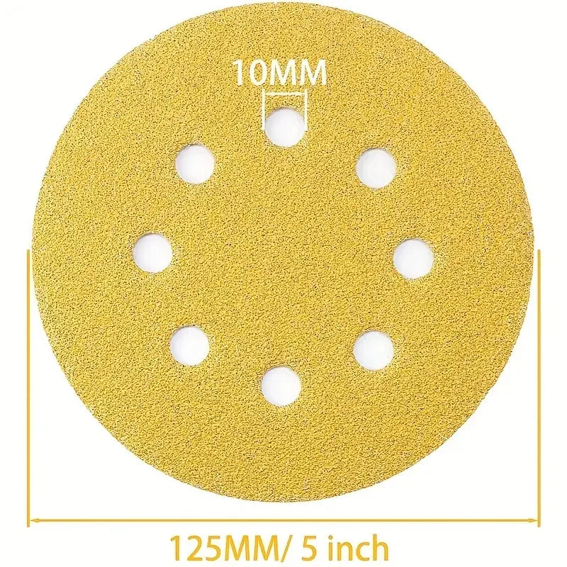 5-Inch Sanding Discs Assorted Grits 8-Hole Hook & Loop – 20 Pack Abrasive Sanding Discs Qme