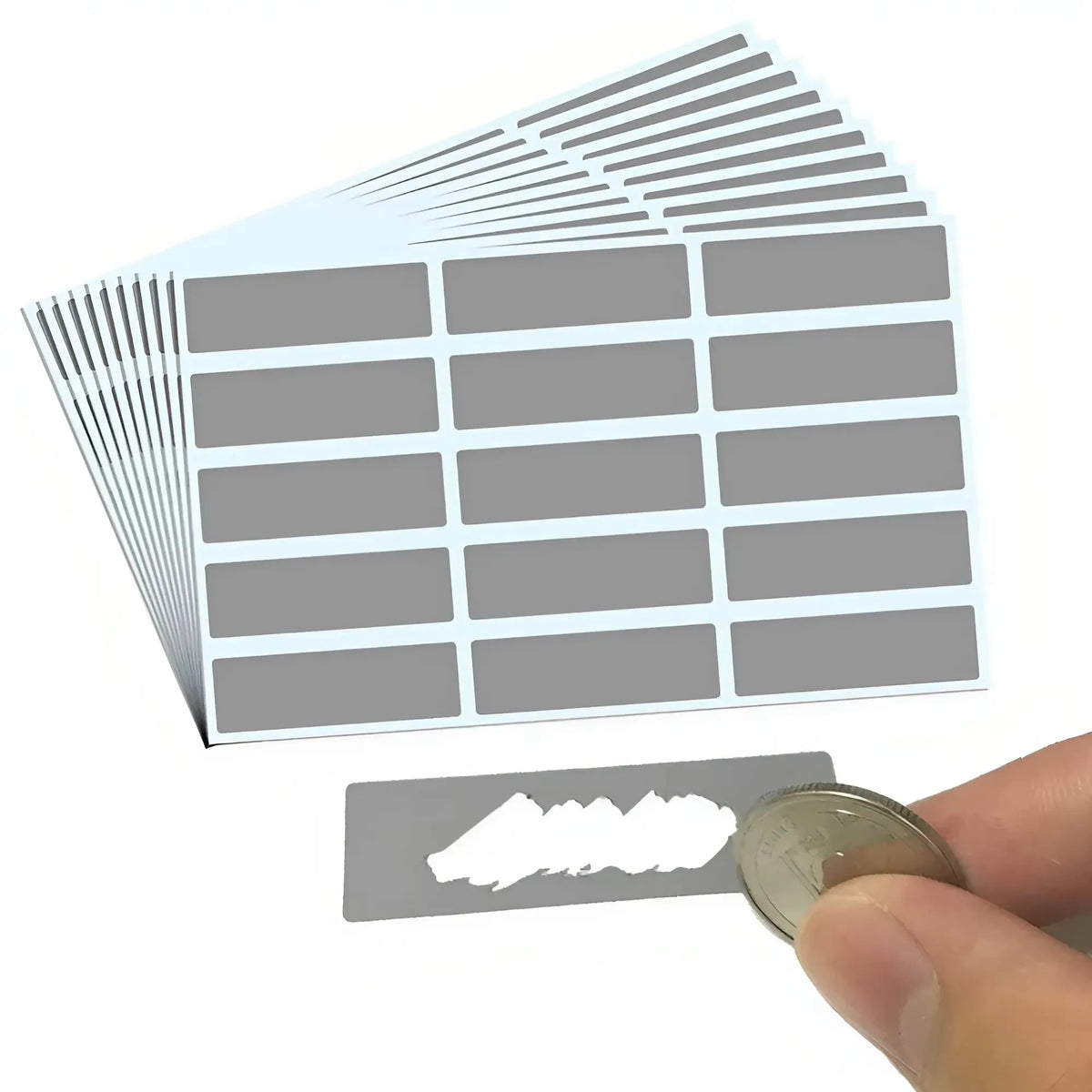 100 Pcs Rectangle Scratch Off Sticker Labels – 10 Sheets Pack Scratch Off Stickers Qme