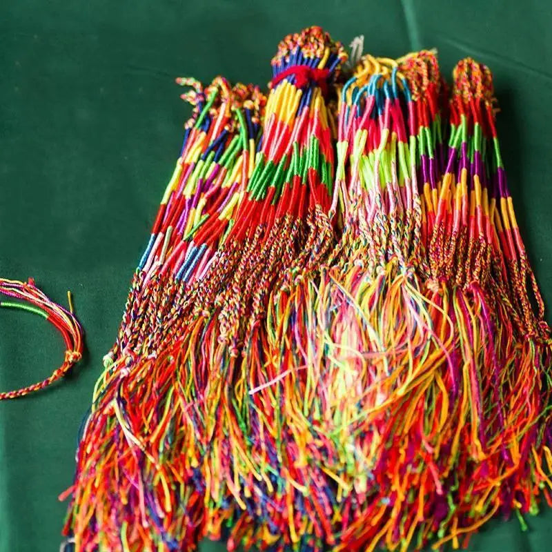 Rainbow Braided Rope Tassel Bracelet Set – Women & Men Braided Rope Bracelet Qme