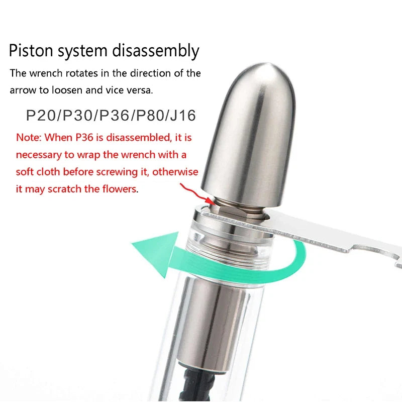 Fountain Pen Piston & Vacuum Wrench Toolset | P20 P30 P36 P50 Pen Maintenance Tool Qme