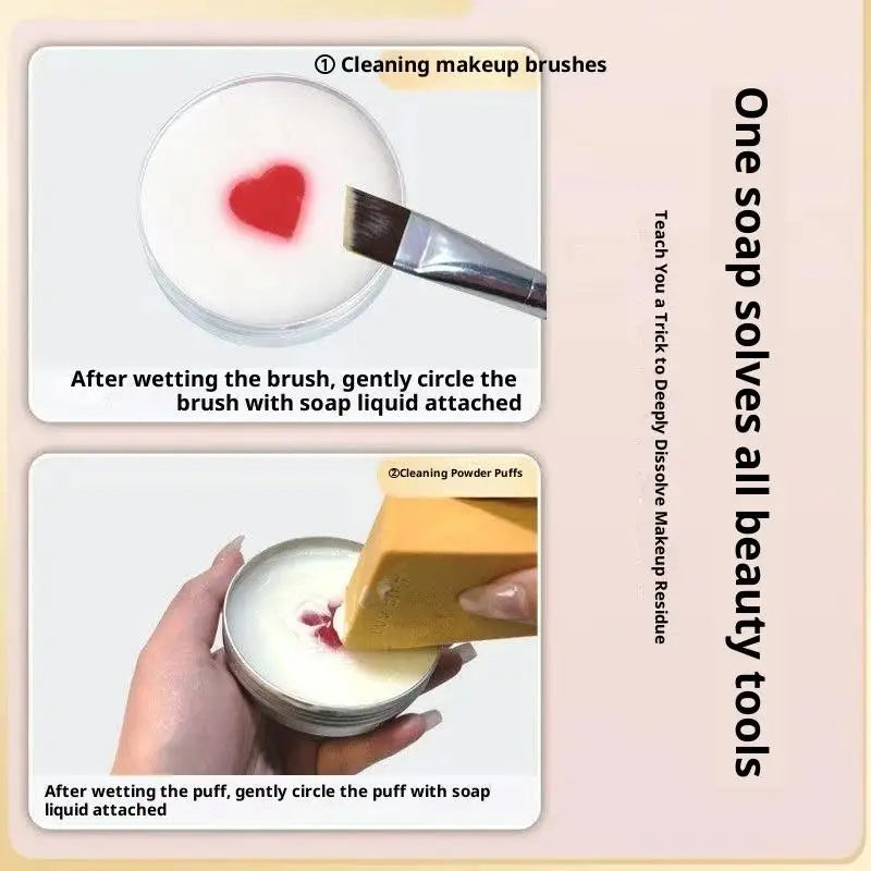 Portable Makeup Brush Cleaner Soap – Reusable Travel Bar Makeup Brush Cleaner Qme