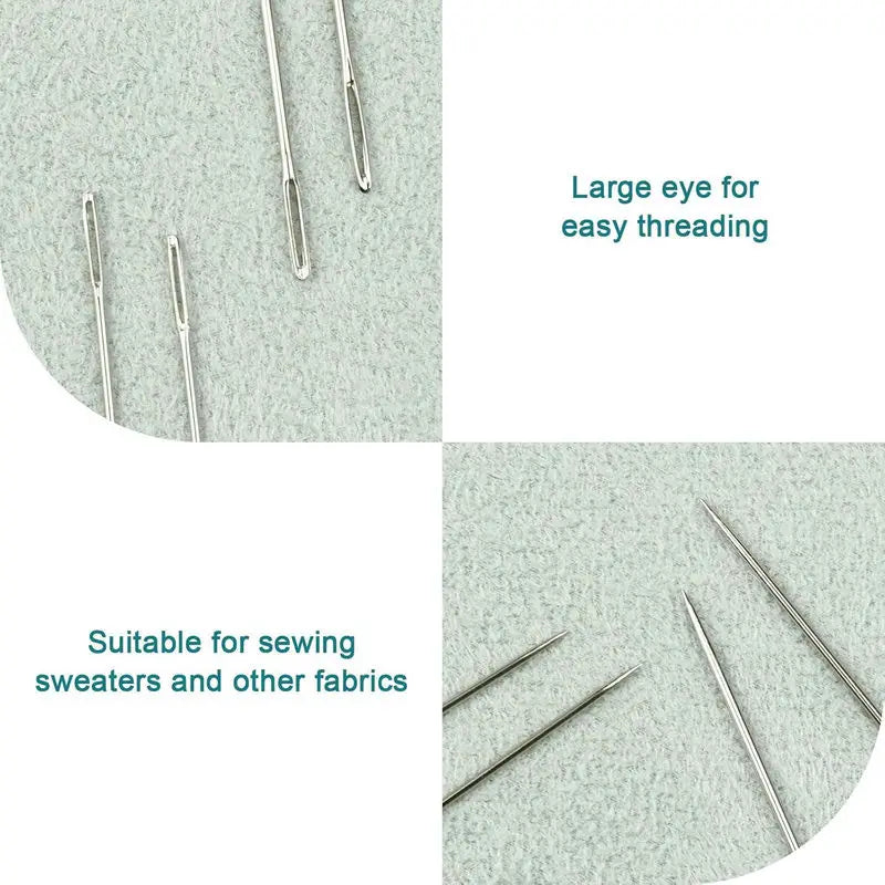 Large Eye Beading Needles 7 Sizes – Sewing, Leather & Embroidery Sewing Needle Set Qme
