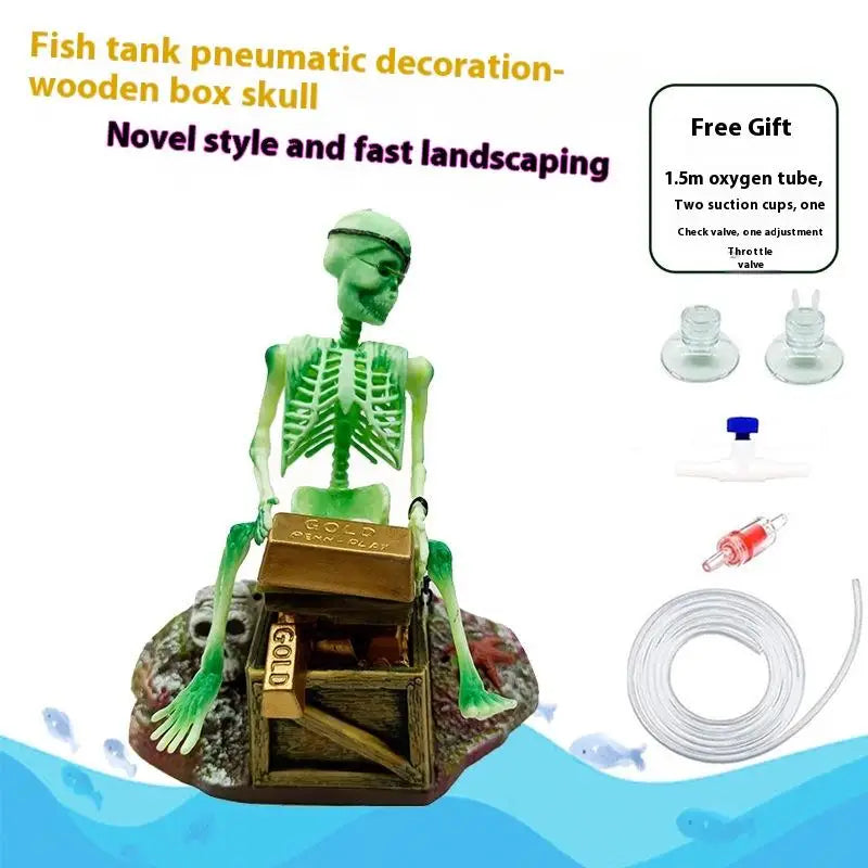 Skeleton Aquarium Bubble Decoration – Air Pump Fish Tank Ornament Aquarium Ornament Qst