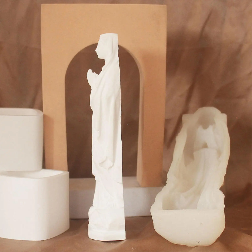 Virgin Mary 3D Silicone Mold – Resin, Candle & Plaster Silicone Craft Mold Qme