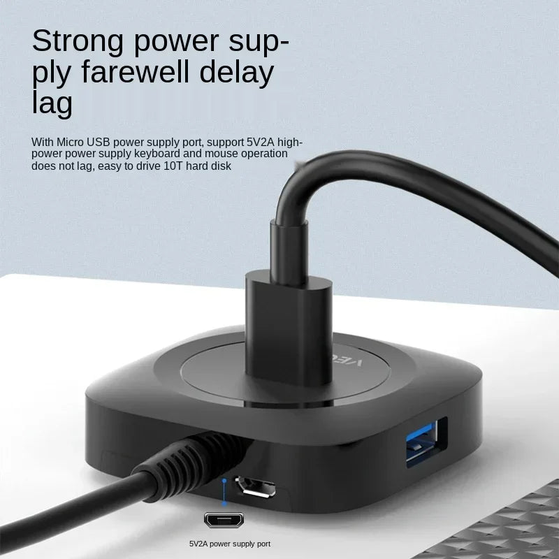 Mini USB 3.0 Hub – 4-Port High-Speed Splitter Expander USB Hub Qme