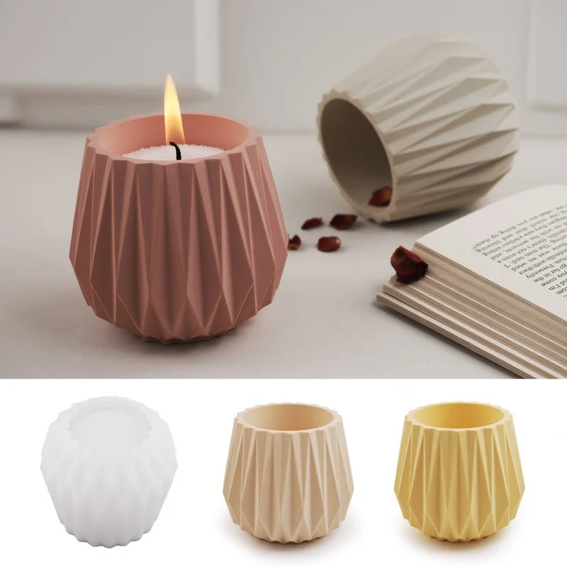3D Mesh Irregular Silicone Mold – Candle, Concrete & Resin DIY Silicone Craft Mold Qme