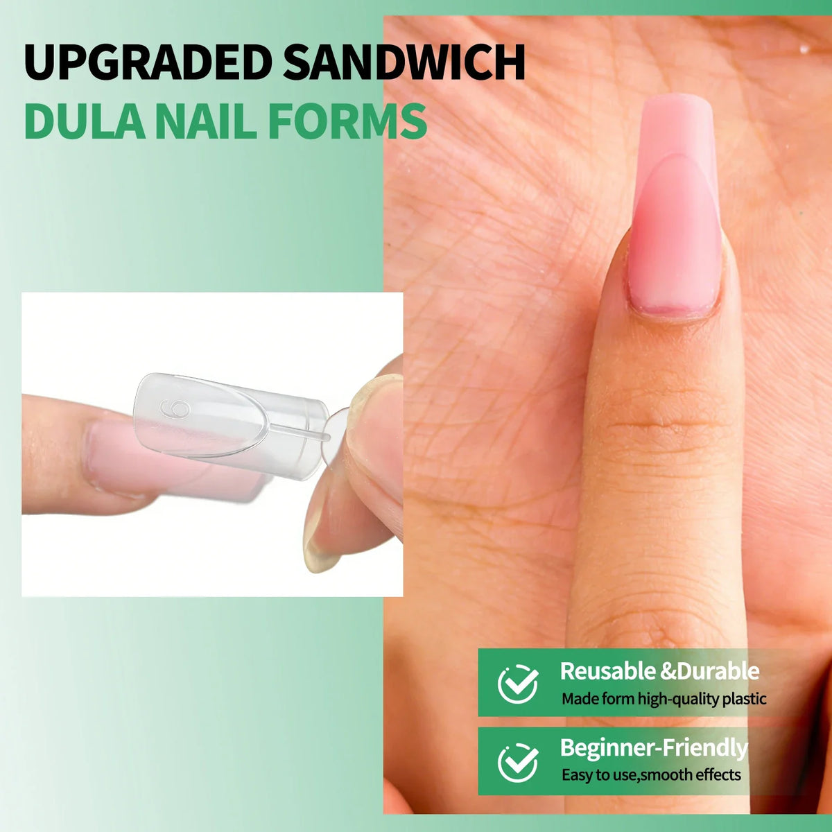 Nailpop 140pc French Line Dual Forms Nail Tips – 14 Sizes Nail Extension Forms Qme