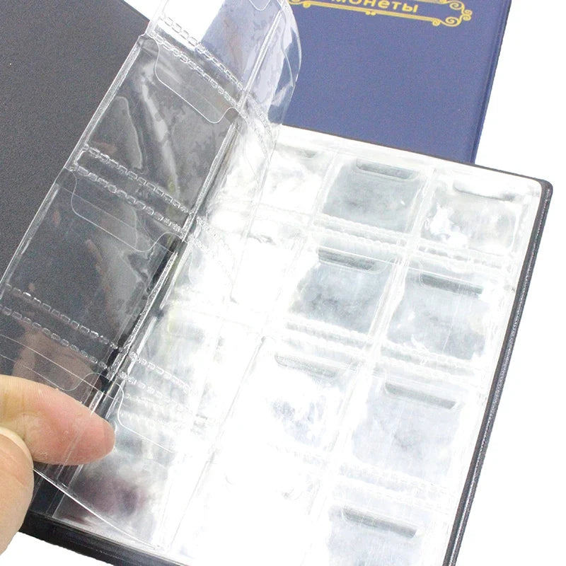 120-Pocket Double Row Coin Collection Album Book – Leather Coin Collection Album Qme