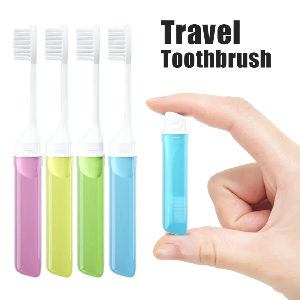 Soft Folding Travel Toothbrush with Cover – Portable & Compact Travel Toothbrush Qme
