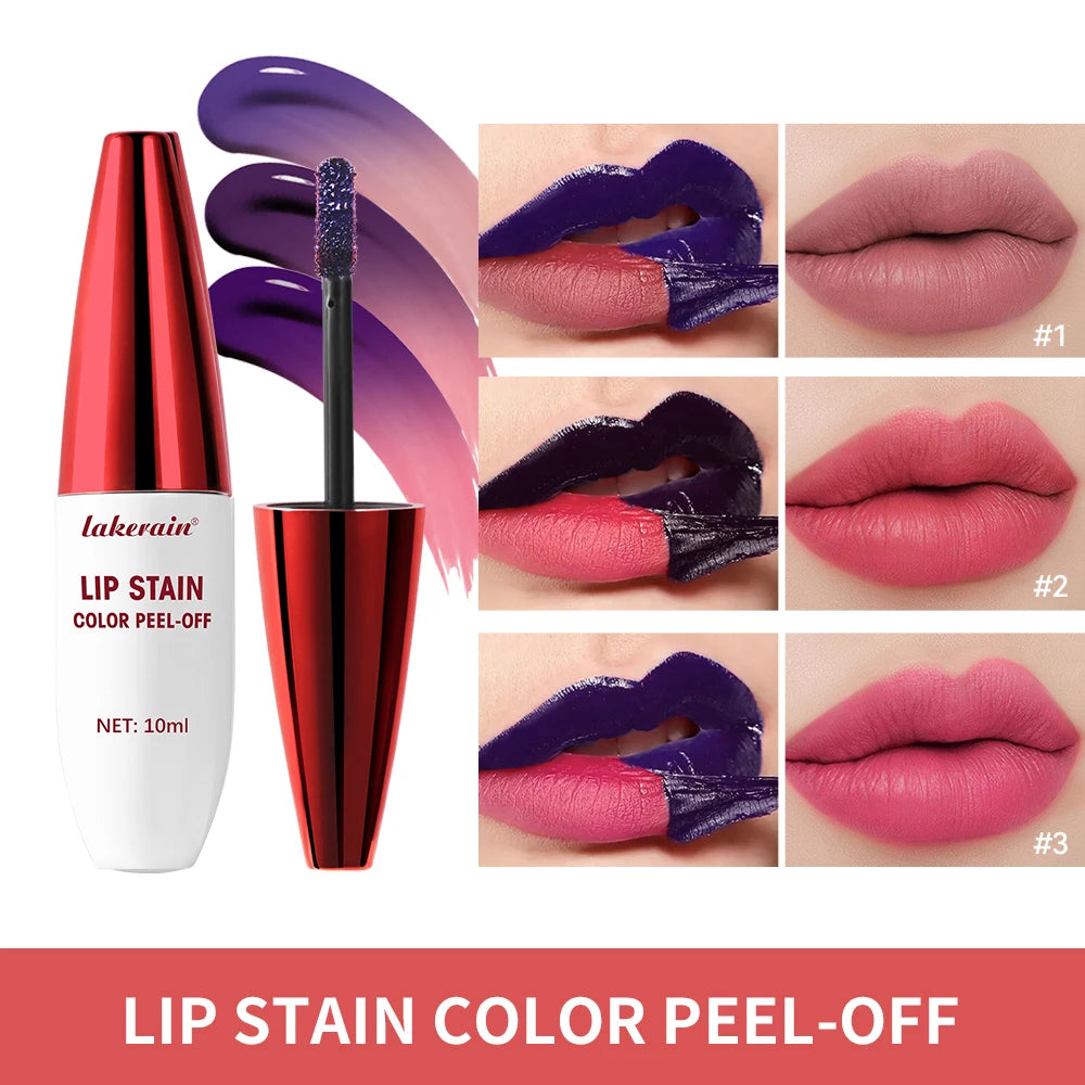Waterproof Peel-Off Lip Stain – 3 Colors, Long-Lasting Peel-Off Lip Stain Qst
