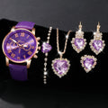 Women's Casual Quartz Bracelet Watch | Roman Numeral Dial Bracelet Watch Qme purple