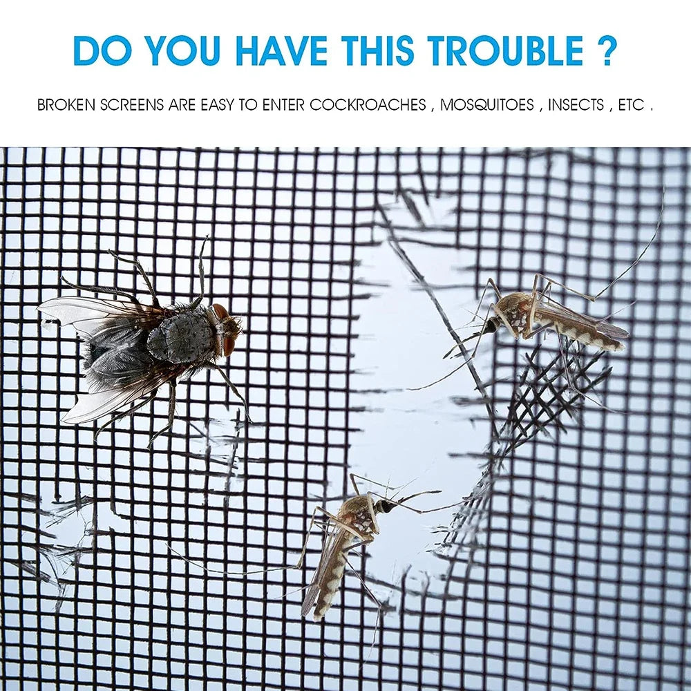 Self-Adhesive Window Screen Repair Tape – 2 Rolls x 10m Screen Repair Tape Qme