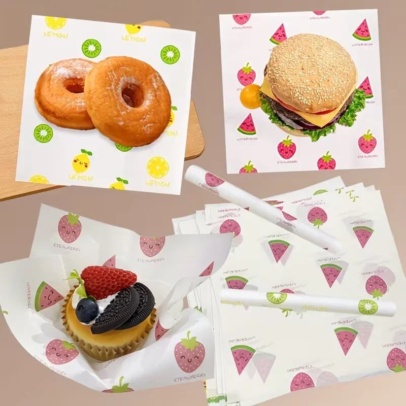 50-Pack Non-Stick Food Grade Wax Paper Sheets for Baking & Wrapping Baking Wax Paper Qme