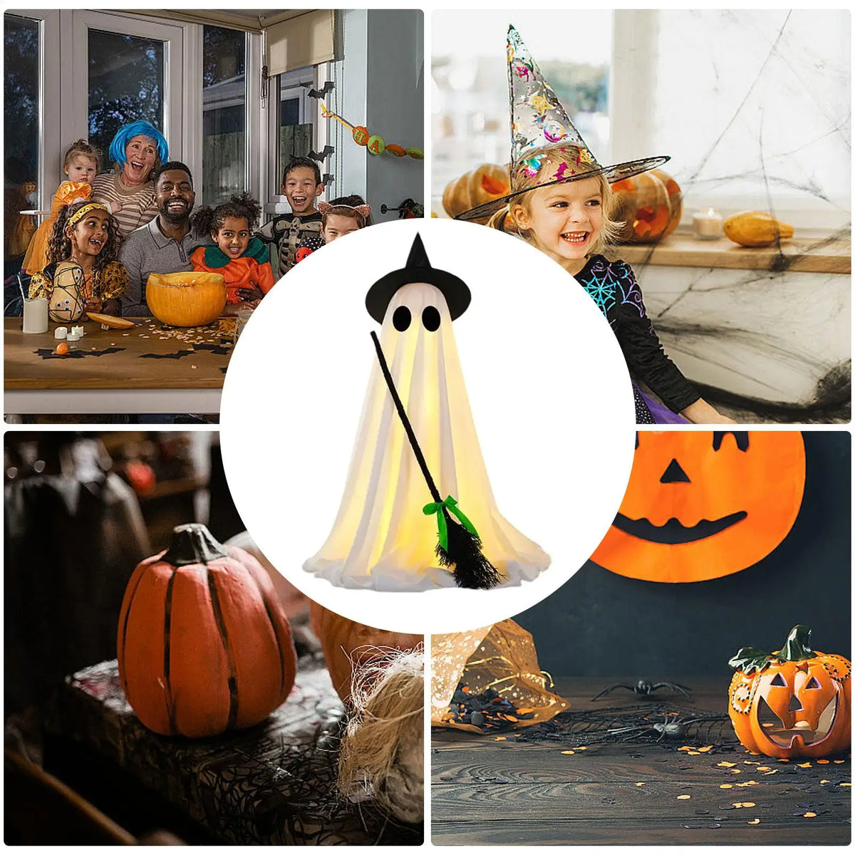 Halloween Standing Light-Up Ghost Decoration | 57" Glowing Halloween Decoration Qme