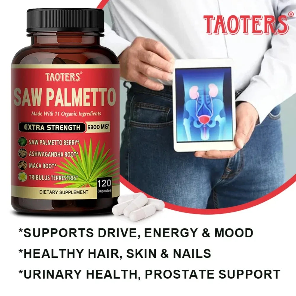 Saw Palmetto Ashwagandha Turmeric Capsules | STRESSXCEL Herbal Supplement Capsules Qst