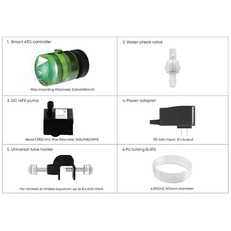 Magtool ATO 360P Auto Water Refill Pump for Fish Tanks Auto Top-Off Pump Qme