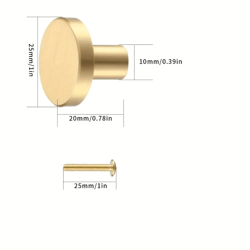 Brushed Brass Cabinet Knobs – Gold Round Drawer Pulls Cabinet Knobs Qme