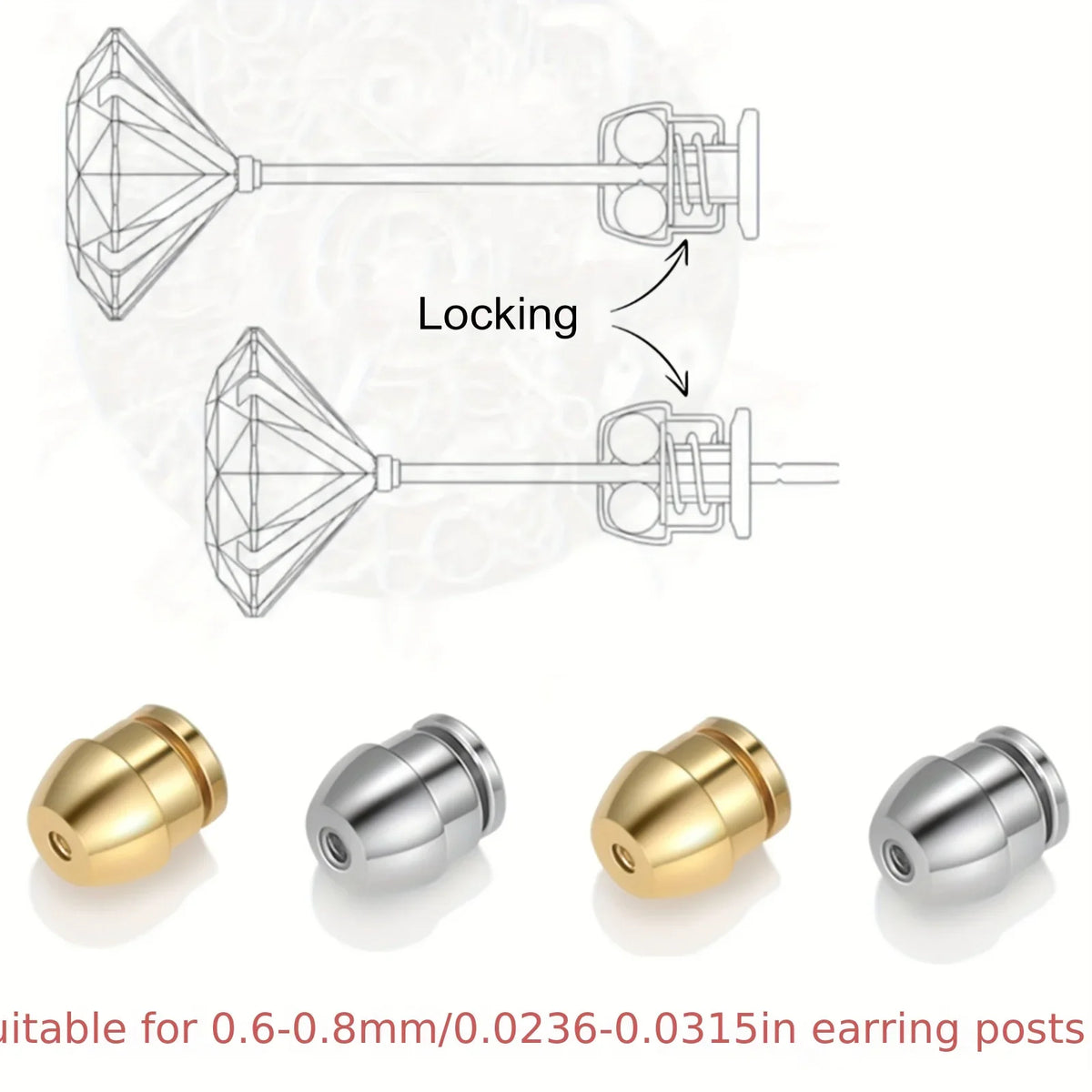 Hypoallergenic Locking Earring Backs – Stainless Steel Stud Stoppers Earring Backs Qme