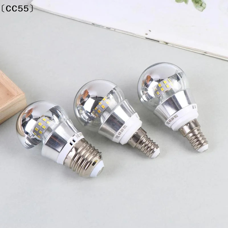 LED Mirror Bulb Half Silver 5W E27/E14 Filament Ball Lamp LED Decorative Bulb Qst